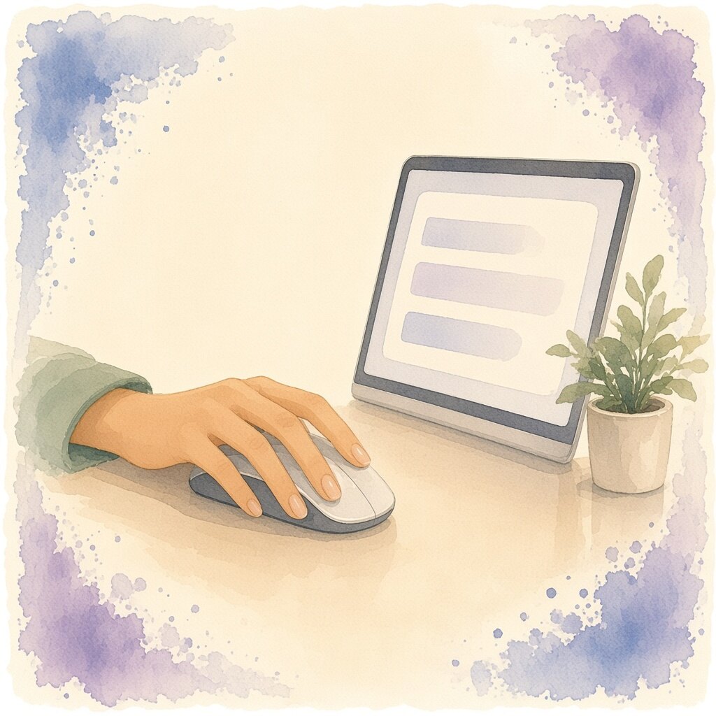 A hand on a mouse, setting the program once